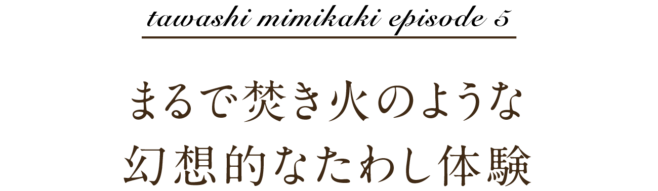 tawashi mimikaki episode 5 まるで焚き火のような幻想的なたわし体験